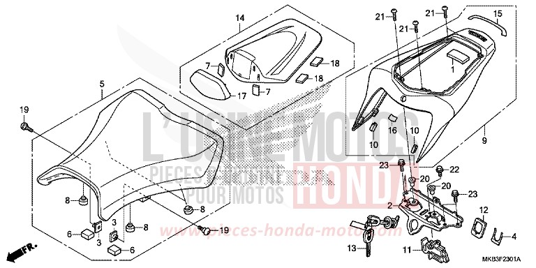 SITZ (CBR1000S/SA) de CBR1000RR SP SP1 SP2 VIBRANT ORANGE (YR250X) de 2016